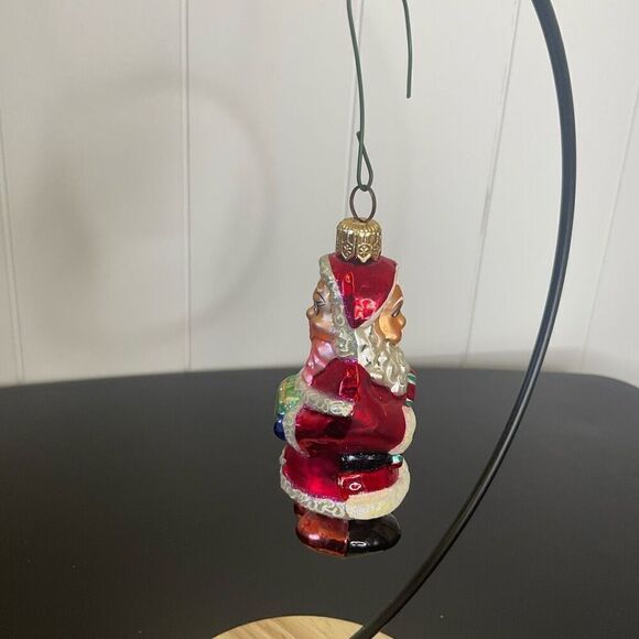 Old World Christmas Glass Ornament 2 Sided  Santa & Mrs Claus Red 3.5" Tall - Picture 6 of 7